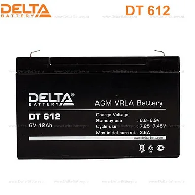 Аккумулятор Delta DT 612 AGM (6 В / 12 Ач)