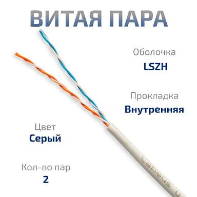 UTP-2P-Cat.5e-SOLID-LSZH-GY-100 (11063c-5)