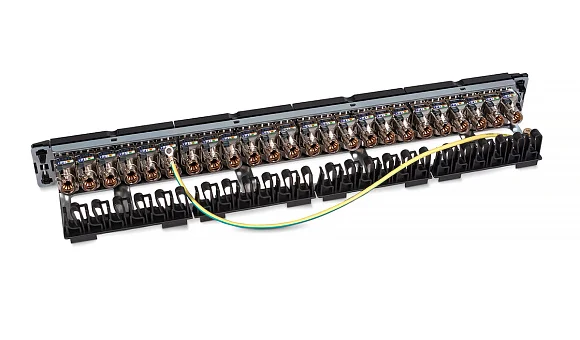 Cabeus PL-24-KJ-RJ45-Cat.6-SH-180T (11833c) Патч-панель 19"  на 24 порта