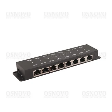 PoE Инжектор OSNOVO Midspan-8/P, 8 PoE,  до 30 Вт