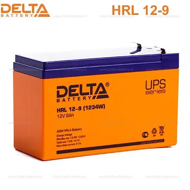 Аккумулятор Delta HRL 12-9 Х (1234W) AGM (12 В / 9 Ач)