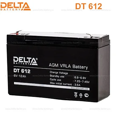 Аккумулятор Delta DT 612 AGM (6 В / 12 Ач)