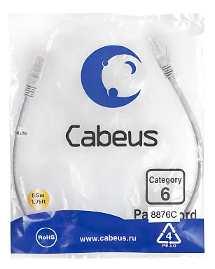 Патч-корд Cabeus PC-UTP-RJ45-Cat.6-0.5m-LSZH (8876c)