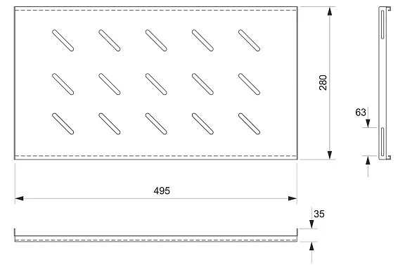 Cabeus SH-J018-WM45 (7071c) Серая перфорированная полка, 1U