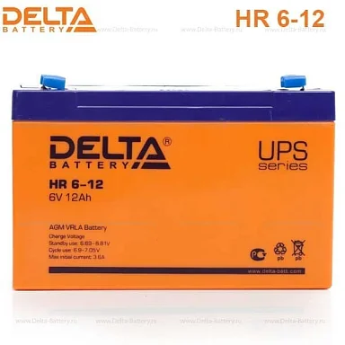 Аккумулятор Delta HR 6-12 AGM (6 В / 12 Ач)