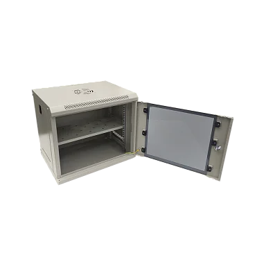Space Technology ST-NC9U01 (СЕРЫЙ) С ПОЛКОЙ Настенный 9U телекоммуникационный шкаф 19"