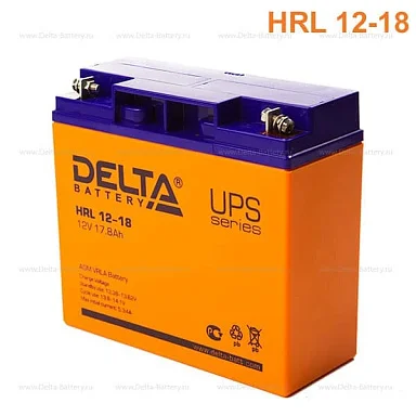 Аккумулятор Delta HRL 12-18 Х AGM (12 В / 18 Ач)