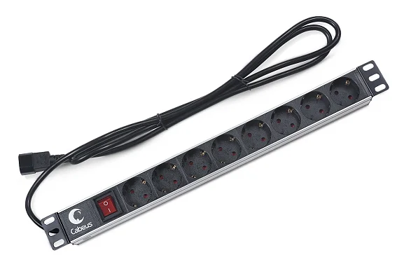 Cabeus PDU-8P-2IEC (7070c) Горизонтальный блок розеток 19" , до 10А