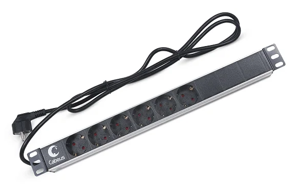 Cabeus PDU-6P-2EU (7290c) Горизонтальный блок розеток 19" , до 16А