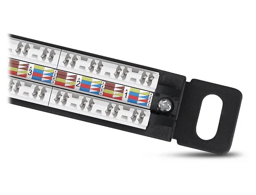 Cabeus PLHD-24-Cat.6a-Dual-180-0,5U (9665c) Патч-панель 19"  на 24 порта