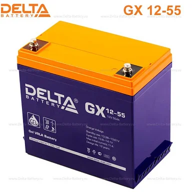 Аккумулятор Delta GX 12-55 GEL (12 В / 55 Ач)