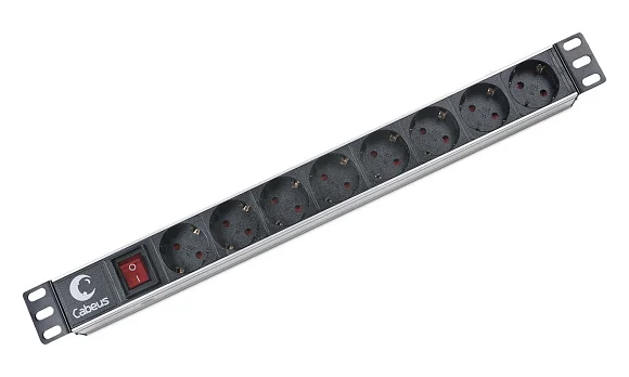Cabeus PDU-8P (2402c) Горизонтальный блок розеток 19" , до 10А