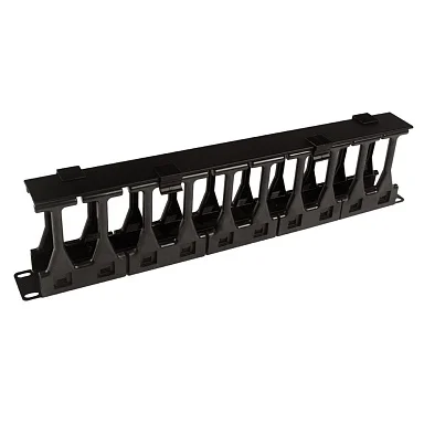 Cabeus JB08-1U-PL-BK (12669c) Горизонтальный 1U кабельный органайзер 19" Черный