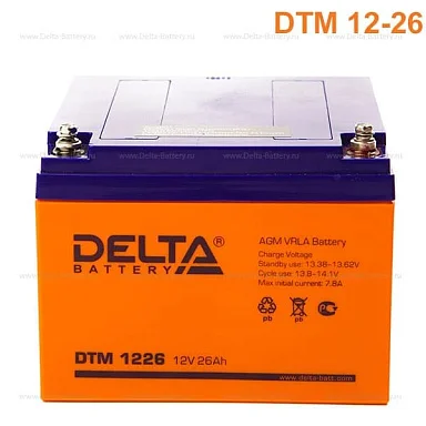 Аккумулятор Delta DTM 1226 AGM (12 В / 26 Ач)