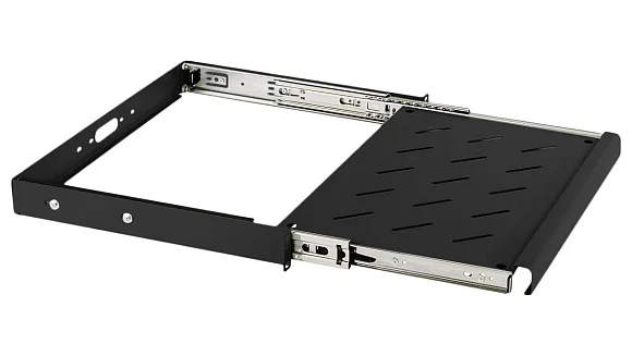 Cabeus JE10-BK (8633c) Черная перфорированная полка, 1U