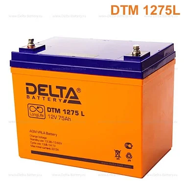 Аккумулятор Delta DTM 1275 L AGM (12 В / 75 Ач)