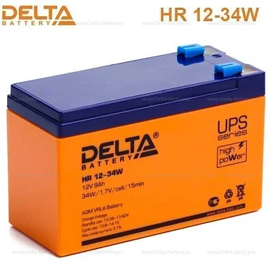 Аккумулятор Delta HR 12-34 W AGM (12 В / 9 Ач)