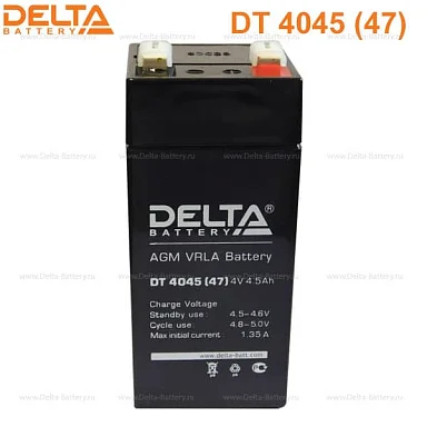 Аккумулятор Delta DT 4045 (47 мм) AGM (4 В / 4,5 Ач)