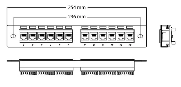Cabeus PL-12-Cat.5e 10"-Dual (7085c) Патч-панель 10"  на 12 портов