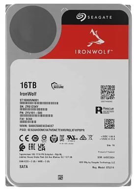 Жесткий диск HDD SEAGATE ST16000VN001,  16 ТБ, 256 МБ 7200 об/мин