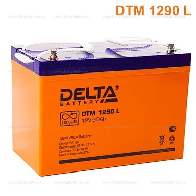 Аккумулятор Delta DTM 1290 L AGM (12 В / 90 Ач)