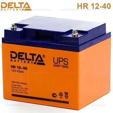 Аккумулятор Delta HR 12-40 AGM (12 В / 45 Ач)