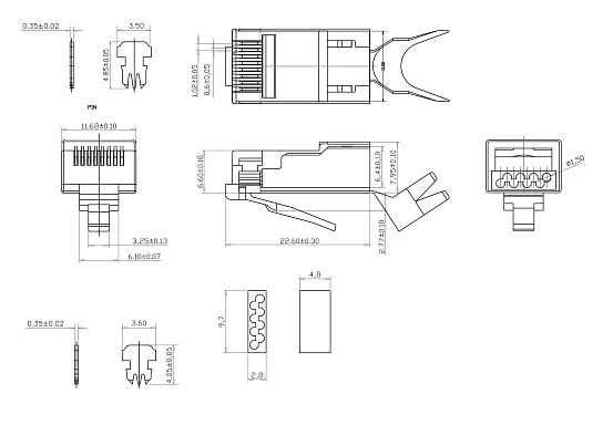 Cabeus 8P8C-SH-C7(1.5)-TWP (7780c)