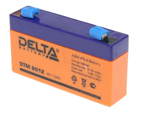 Аккумулятор Delta DTM 6012 AGM (6 В / 0,3 Ач)