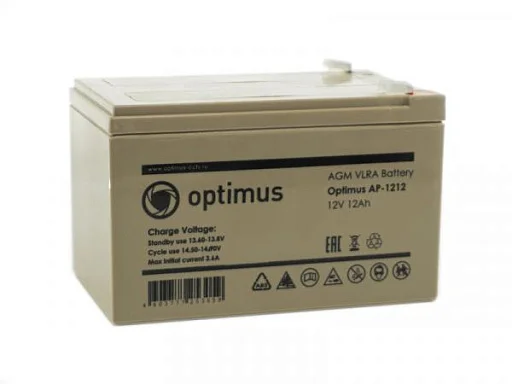 Аккумулятор Optimus AP-1212 AGM (12 В / 12 Ач)