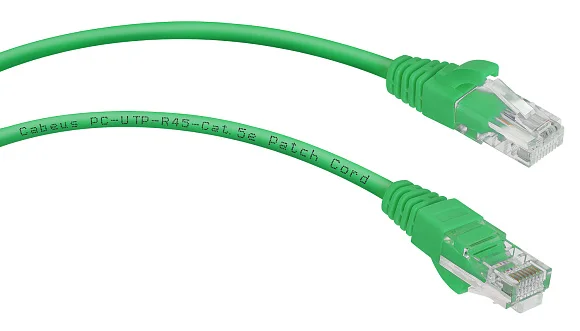 Патч-корд Cabeus PC-UTP-RJ45-Cat.5e-0.15m-GN-LSZH (9502c)
