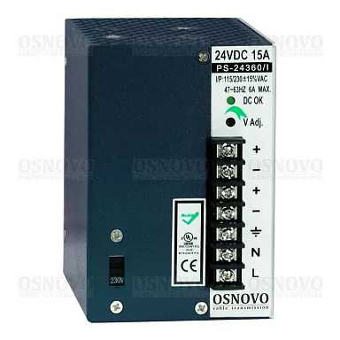 Блок питания OSNOVO PS-24360/I  24 В / 15А