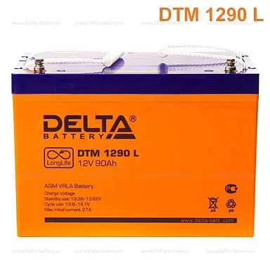 Аккумулятор Delta DTM 1290 L AGM (12 В / 90 Ач)