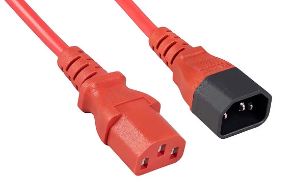 Cabeus PC-189-VDE-1.5-1.8M-RD (12266c) кабель питания IEC 320 C13 + IEC 320 C14, 1.8 м