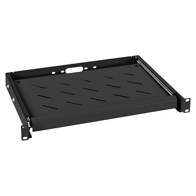 Cabeus JE10-BK (8633c) Черная перфорированная полка, 1U