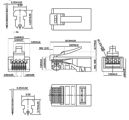 Cabeus 8P8C-C6(1.20)-FC (11081c)