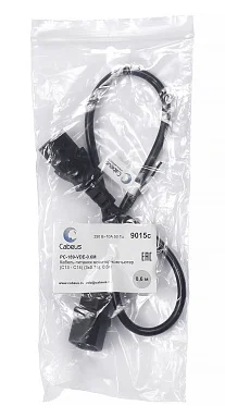 Cabeus PC-189-VDE-0.6M (9015c) кабель питания IEC 320 C13 + IEC 320 C14, 0.6 м