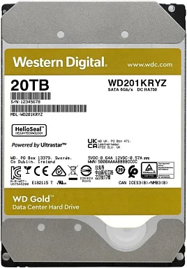 Жесткий диск HDD Western Digital WD202KRYZ,  20 ТБ, 512 МБ 7200 об/мин