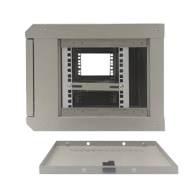 Space Technology ST-NC6U01 (СЕРЫЙ) С ПОЛКОЙ, (версия 2) Настенный 6U телекоммуникационный шкаф 19"
