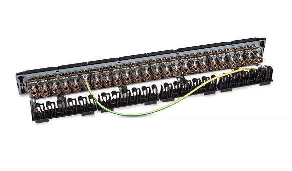Cabeus PL-24-KJ-RJ45-Cat.6a-SH-180T (11834c) Патч-панель 19"  на 24 порта