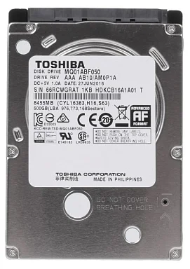 Жесткий диск SSD Toshiba MQ01ABF050,  512 ГБ, 8 МБ 5400 об/мин