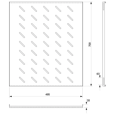Cabeus SH-J018-FC-1000-BK (8624c) Черная перфорированная полка, 1U