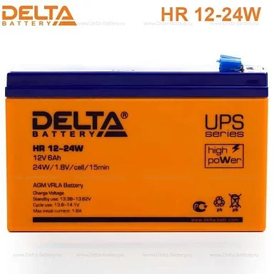 Аккумулятор Delta HR 12-24 W AGM (12 В / 6 Ач)