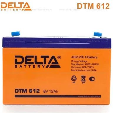 Аккумулятор Delta DTM 612 AGM (6 В / 12 Ач)