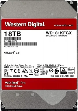 Жесткий диск HDD Western Digital WD181KFGX,  18 ТБ, 512 МБ 7200 об/мин