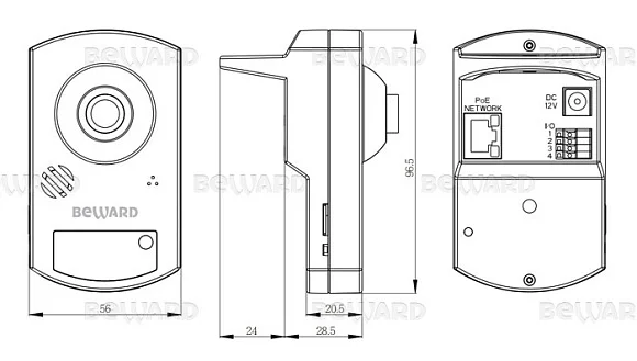 Beward BD46C 8 мм IP Видеокамера 4 Мп, объектив 8 мм