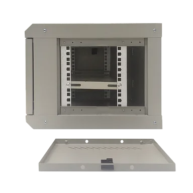 Space Technology ST-NC6U01 (СЕРЫЙ) С ПОЛКОЙ, (версия 2) Настенный 6U телекоммуникационный шкаф 19"