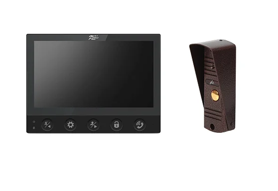 Комплект видеодомофона FOX FX-VD7L-KIT ЕЛЬ 7 (Черный)