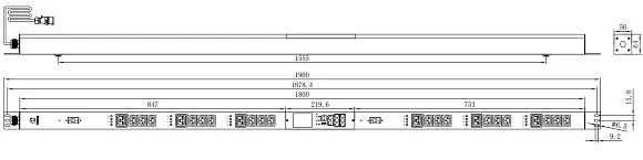 Cabeus SMART-PDU-32-1P-36C13-6C19-I309-CM (12601c) Вертикальный блок розеток 19" до 16 А