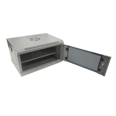 Space Technology ST-NC6U01 (СЕРЫЙ) С ПОЛКОЙ, (версия 2) Настенный 6U телекоммуникационный шкаф 19"