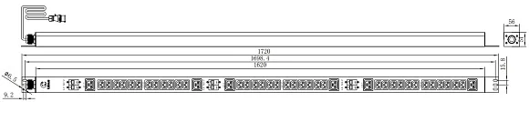 Cabeus PDU-32-3P-36C13-6C19-I309 (12060c) Вертикальный блок розеток 19" до 32 А